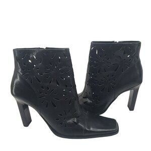 Bruno Valenti Women's Pointed Toe Heeled Ankle Boots Black Size 10